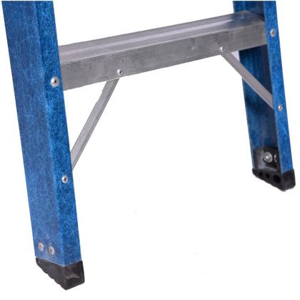 Imagem de Escada tesoura simples em fibra de vidro 3 degraus + patamar 1,20 m- Premium