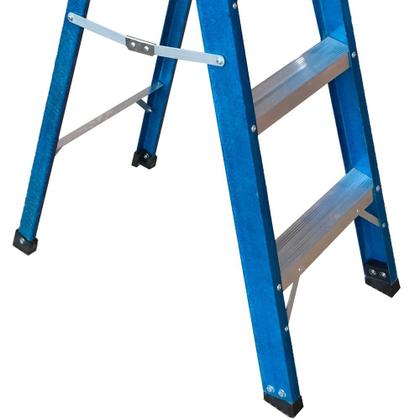 Imagem de Escada tesoura simples em fibra de vidro 3 degraus + patamar 1,20 m- Premium