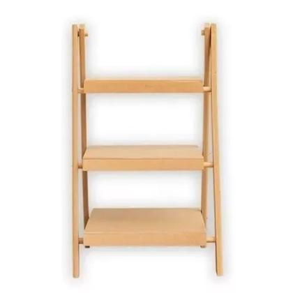 Imagem de escadinha de mesa em mdf cru 3 degraus para docinhos e lembrancinhas