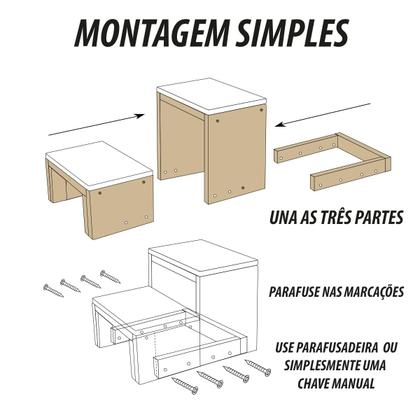 Imagem de Escadinha Escada 2 Degraus Reforçada Maca Depilação Madeira