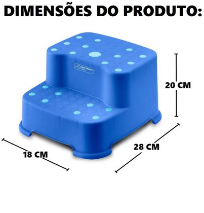 Imagem de Escadinha Infantil Multikids Baby Up N Down Dois Degraus Azul