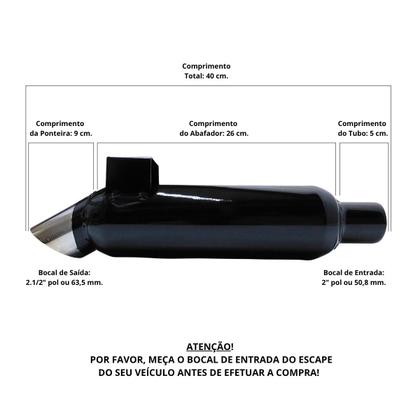 Imagem de Escapamento Abafador Esportivo Jk 2,5 Pol. Ponteira Inox