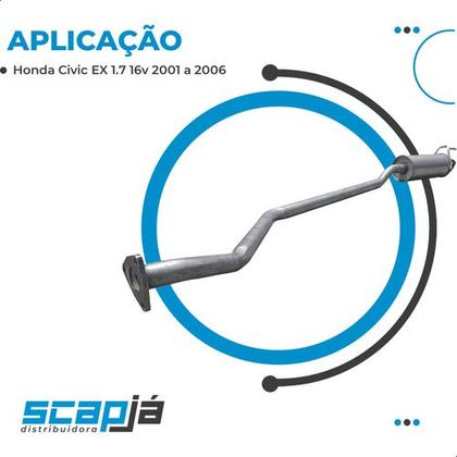 Imagem de Escapamento Abafador Intermediário Honda Civic Ex 1.7 01 06