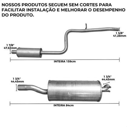 Imagem de Escapamento Abafador + Silencioso Fiat Doblô 1.3 2002 A 2006