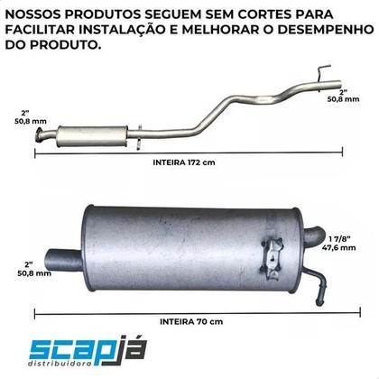 Imagem de Escapamento Completo Saveiro G2 1.6 1.8 2.0 Álcool 97 98 99