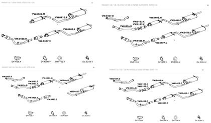 Imagem de Escapamento Intermediário PARATI 1.6/1.8/2.0 8V 1997 1998 1999 2000 2001 2002 2003 2004 2005 2006 2007 2008 2009 2010 2011 2012  Original-Mastra VW040