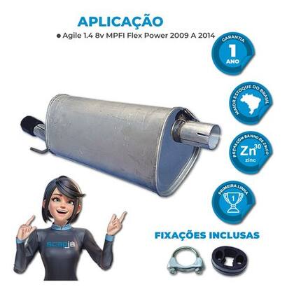 Imagem de Escapamento Silencioso Agile 1.4 2009 2010 2011 2012 13 2014