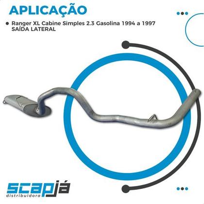 Imagem de Escapamento Silencioso Ranger Xl Cabine Simples 2.3 94 A 97
