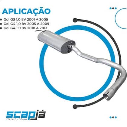 Imagem de Escapamento Silencioso Traseiro Gol G3 G4 1.0 8v 2001 A 2013