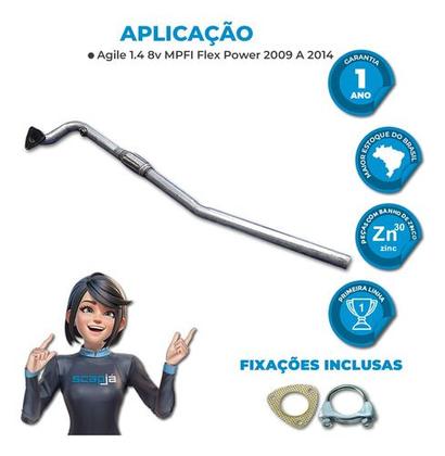Imagem de Escapamento Tubo Intermediário Agile 2009 10 11 2012 13 2014