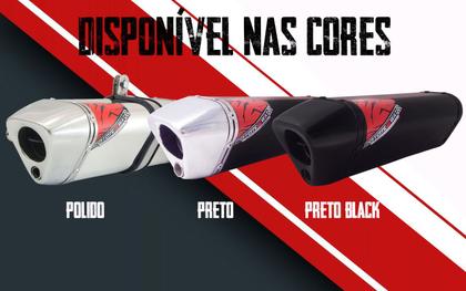 Imagem de Escape / Ponteira Coyote Modelo TRS 2 Way + Mais em Alumínio - CG 150 Titan Fan Start 2014 / 2015 - Honda