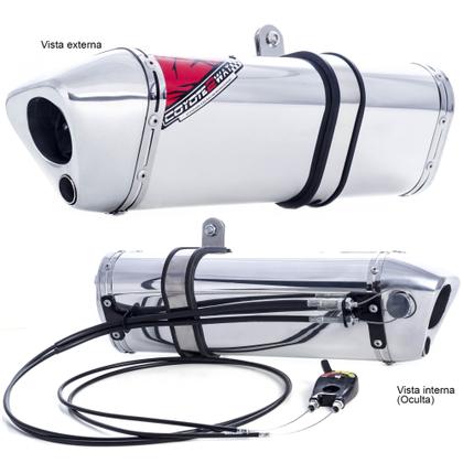 Imagem de Escape / Ponteira Coyote Modelo TRS 2 Way + Mais em Alumínio - YBR 125 Factor ano 2017 em Diante - Yamaha