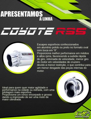 Imagem de Escape / Ponteira Coyote RS5 Boca 8 Aluminio Oval Dourado - XRE 300 - Honda