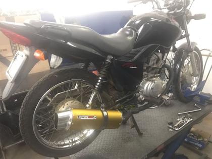 Imagem de Escape / Ponteira Coyote RS5 Boca 8 Aluminio Oval Dourado - XRE 300 - Honda