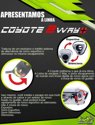 Imagem de Escape / Ponteira Coyote TRS 2 Way + Mais JUNIOR 20cm em Alumínio - Biz 100 2012 em Diante - Honda