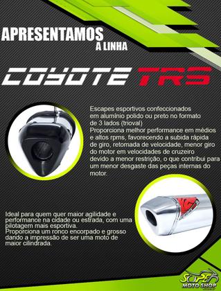 Imagem de Escape / Ponteira Coyote TRS Tri-Oval Alumínio - CG 125 Titan KS 1996 até 2008 - Honda