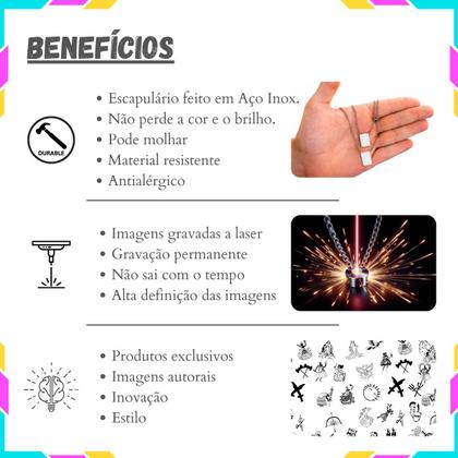 Imagem de Escapulário de Aço Orixá Obaluaê
