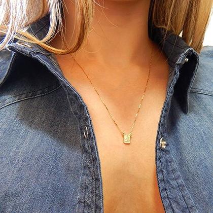 Imagem de Escapulário de Ouro 18k 60cm Unissex Medalha Dupla Face