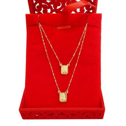 Imagem de Escapulário de Ouro 18k 60cm Unissex Medalha Dupla Face