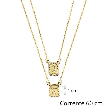 Imagem de Escapulário deus é fiel folheado á ouro 18k