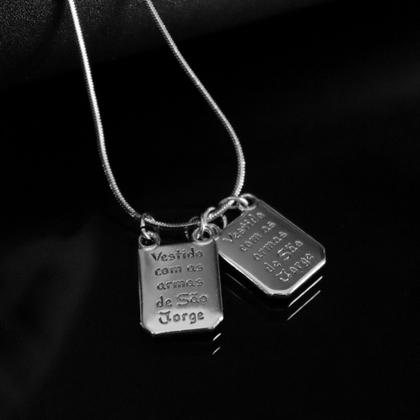 Imagem de Escapulário medalha de São Jorge ouro ou prata/ Colar de proteção