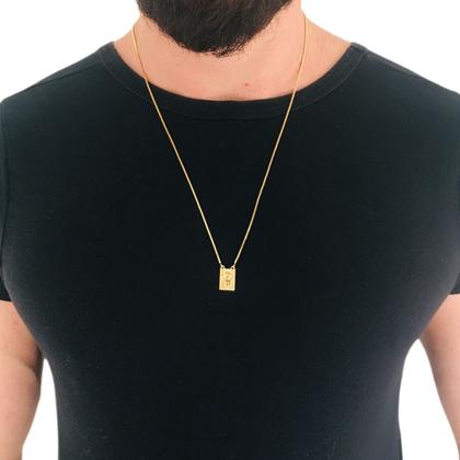 Imagem de Escapulário Olho Grego e Mão Hamsá Folheado a Ouro 18k