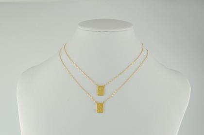 Imagem de Escapulário Ouro 18k 70 Cm 8x12 Simples Ns Do Carmo Sagrado