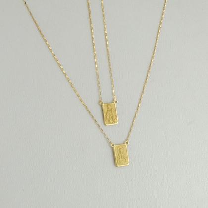 Imagem de Escapulário Ouro 18k 70 Cm 8x12 Simples Ns Do Carmo Sagrado