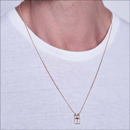 Imagem de Escapulário Rommanel  fé folheado a ouro tam 68cm 532008