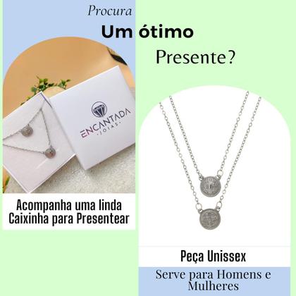 Imagem de Escapulário São Bento Em Aço Inox Cirúrgico unissex colar