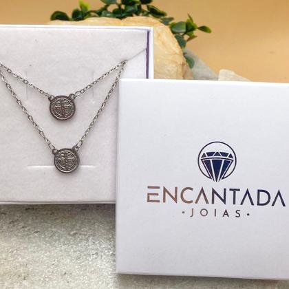 Imagem de Escapulário São Bento Em Aço Inox Cirúrgico unissex colar