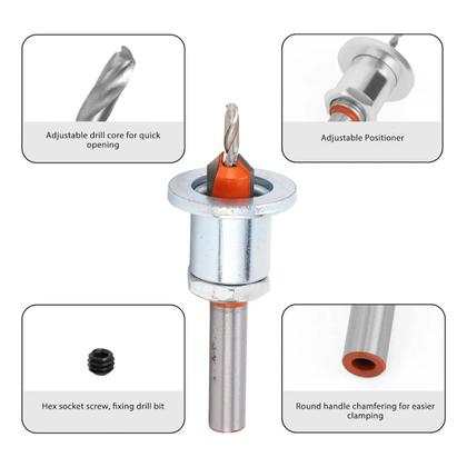 Imagem de Escareador Com Limitador Ajustavel Para Madeira Com Broca