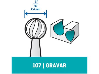 Imagem de Escariadores Circulares Gravação 3/32 (2,4mm) Dremel 107 2un 26150107AE