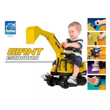 Imagem de Escavadeira Giant Escavator Infantil Trator Gigante Amarelo