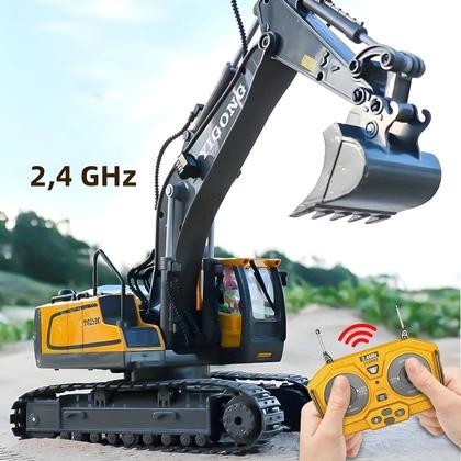 Imagem de Escavadora De Controle Remoto Para Meninos, Caminhão Basculante, Bulldozer, Carro Elétrico RC,