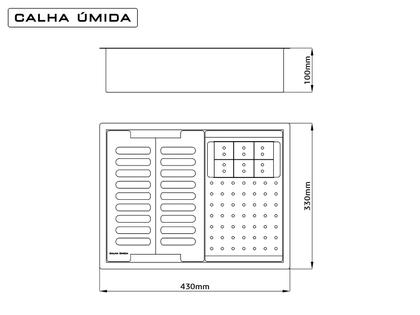 Imagem de Escorredor Calha Úmida Canal Equipado Escorredor Louça Inox Embutido