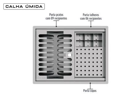 Imagem de Escorredor Calha Úmida Canal Equipado Escorredor Louça Inox Embutido