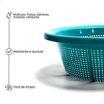 Imagem de Escorredor Cesto Multiuso Arroz Macarrão Frutas 27x12cm Livre Bpa