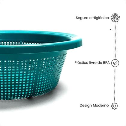 Imagem de Escorredor Cesto Multiuso Arroz Macarrão Frutas 27x12cm Livre Bpa