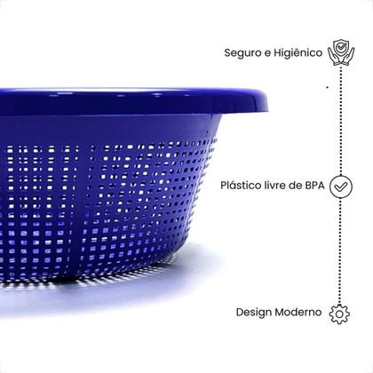 Imagem de Escorredor Cesto Multiuso Arroz Macarrão Frutas 27x12cm Livre Bpa