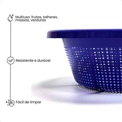 Imagem de Escorredor Cesto Multiuso Arroz Macarrão Frutas 27x12cm Livre Bpa