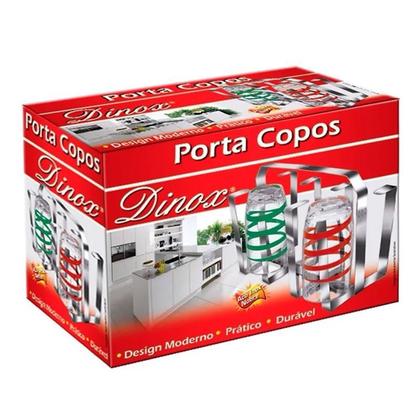 Imagem de Escorredor Copos Aço Inox Compacto Portátil Porta 8 Copos