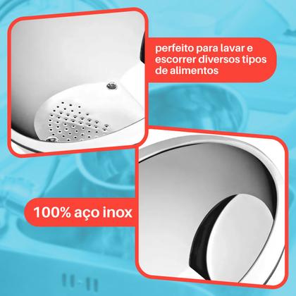 Imagem de Escorredor De Arroz Legumes Massas Inox - Dolce Home