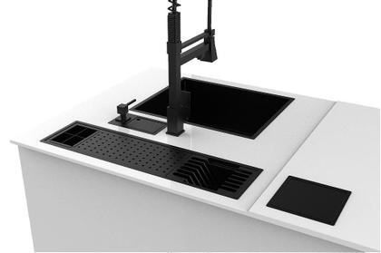 Imagem de Escorredor De Embutir / Sobrepor Calha Inox Úmida Preto 75cm