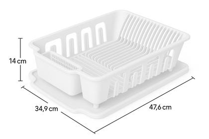 Imagem de Escorredor de Louça 14 Pratos Com Porta Copos Talheres e Bandeja