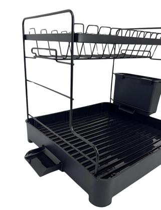 Escorredor De Louça 2 Andares Com Drenagem Automática e Porta Talheres - NOTUZ Imagem de Escorredor De Louça 2 Andares Com Drenagem Automática e Porta Talheres