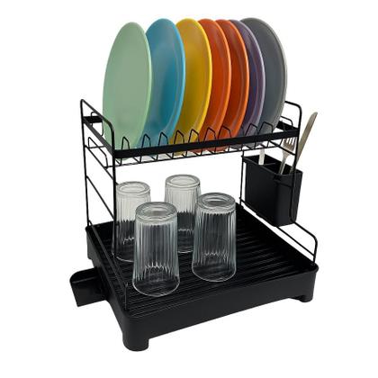 Imagem de Escorredor De Louça 2 Andares Com Drenagem Automática e Porta Talheres