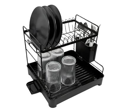 Escorredor De Louça 2 Andares Com Drenagem Automática e Porta Talheres - NOTUZ Imagem de Escorredor De Louça 2 Andares Com Drenagem Automática e Porta Talheres