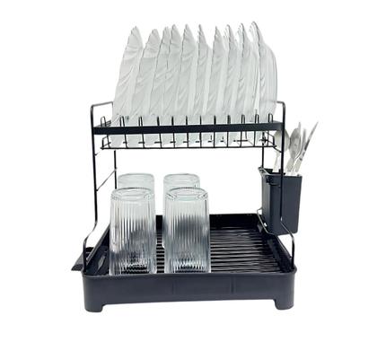 Escorredor De Louça 2 Andares Com Drenagem Automática e Porta Talheres - NOTUZ Imagem de Escorredor De Louça 2 Andares Com Drenagem Automática e Porta Talheres