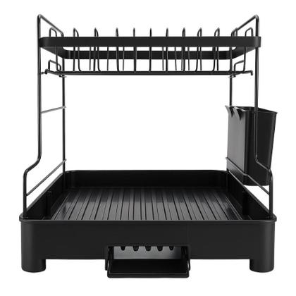 Imagem de Escorredor De Louça 2 Andares Com Drenagem Automática e Porta Talheres